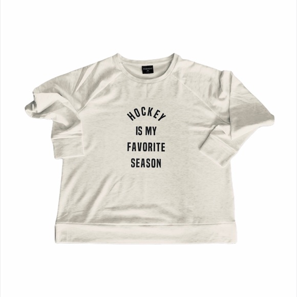 Deana’s Custom Designs Tops - 🆕👉-Oversized Cream Sweatshirt - Hockey